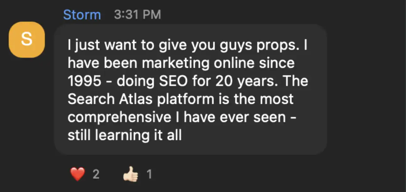 Storm testimonial