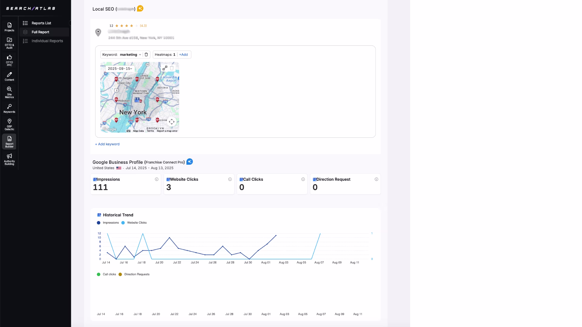 SearchAtlas Local SEO Report builder