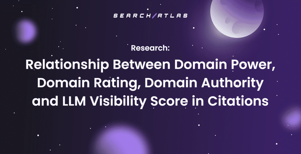 Relationship between domain metrics and LLM visibility