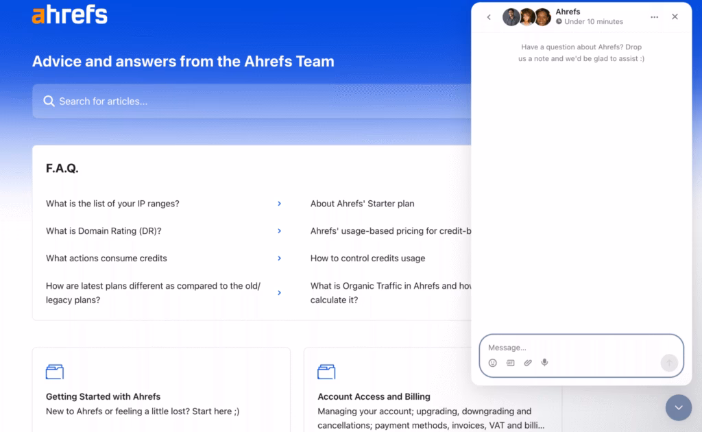 Via Ahrefs ahrefs customer support