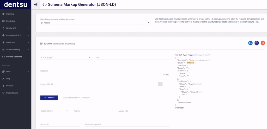 Via TechnicalSEO Merkle Schema Markup Tools