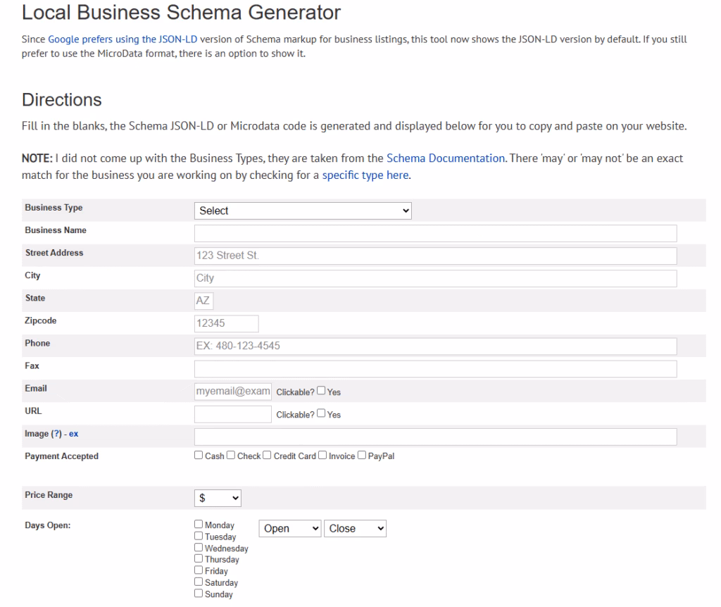 Via Microdata Generator Microdata Generator by SEOChat