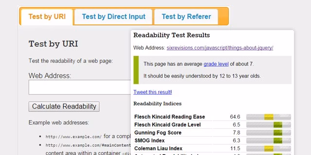 Via WebFX WebFX readability tool